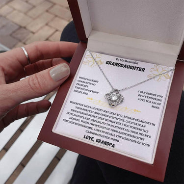 To My Beautiful Granddaughter - Love Knot Necklace Gift Set - SLDDL0012 - Sunshine Letters Co